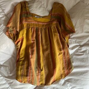 Striped Yellow Madewell Blouse
